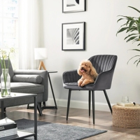 Chaises de salle à manger en velours et tissu de fauteuil d'hôtel tapissé contemporain au design simple