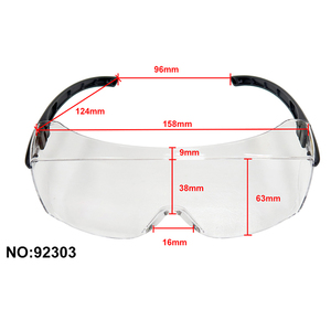 Lunettes OTG multi-usages ANSI Z87.1 CE EN166, branches nylon réglables, trou pour cordon, lentille claire - Product Image 5