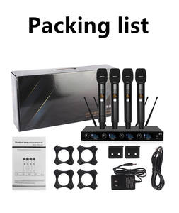 4 canales de rendimiento profesional karaoke etapa equipo de audio 4 sistema de micrófono Inalámbrico <span class=keywords><strong>UHF</strong></span> - Product Image 4