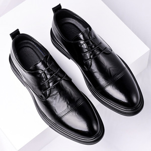 Zapatos de Vestir de Cuero para Hombre, Negros, con Cordones, Formales, Oxford, para Negocios, Oficina, Tallas Grandes 47 48 - Product Image 4