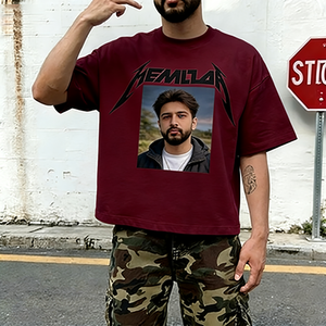 T-shirts en coton oversize pour hommes, collection Printemps 2026, coupe décontractée, imprimé numérique à motif unique, résistants aux plis et aux décolorations, style streetwear - Product Image 6