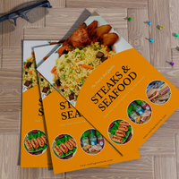 Service d'impression personnalisé de menus, dépliants publicitaires, brochures pliées, affiches et prospectus pour restaurants et salons de beauté (formats A4, A5)