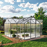 Serre de jardin moderne en métal et aluminium avec verre trempé, imperméable, facile à assembler, pour la maison, la cour, les mariages, le camping