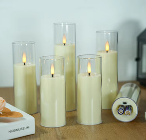 <span class=keywords><strong>Velas</strong></span> LED de Acrílico con Llama Parpadeante, sin Llama, con Control Remoto y Temporizador, Funcionan con Pilas, para Decoración del Hogar en Halloween y Navidad, Regalo Hecho a Mano - Product Image 2