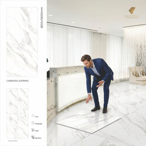 Azulejos de Porcelana Pulida Carita Coffee de 800x1600mm para Pared y Suelo, Diseño de Mármol Café - Product Image 4