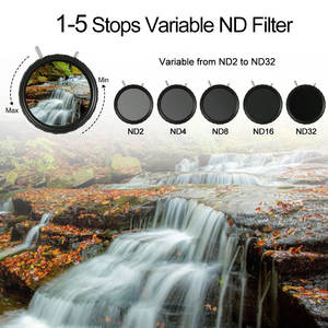Dस्लेट कैमरा 49 मिमी 55 मिमी 58 मिमी 62 मिमी 67 मिमी 67 मिमी 77 मिमी 9 चरण समायोज्य चर ND2-32 ND2-400 ND8-2000 तटस्थ घनत्व nd फ़िल्टर - Product Image 3