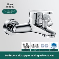 Robinet de douche thermostatique mural à levier unique en chrome, corps en alliage de zinc, cartouche céramique, jet de pluie pour baignoire