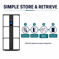 Casier intelligent à écran tactile 6 portes avec intégration API pour votre application, armoire électronique intelligente pour cabine d'essayage