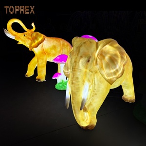 Toprex Resin Elephant Christmas Decorations with LED Lighted for Outdoor and Indoor Events Holiday and Wedding Decorations