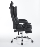 Offre Spéciale bas prix vente en gros pas cher bureau de luxe ergonomique chauffant pour patron chaise de bureau en cuir synthétique noir avec appui-tête