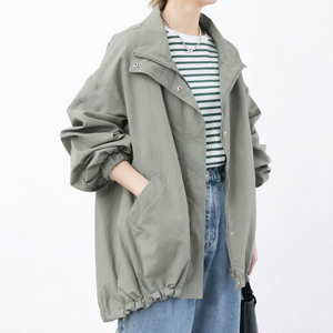 Veste décontractée imperméable coupe-vent pour femme, style trench-coat, grande taille, pour le printemps, vêtement d'extérieur sportif avec fermeture éclair - Product Image 1