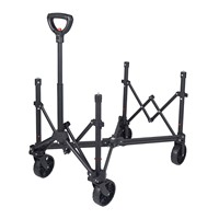 Chariot de camping pliable grande capacité avec plateau de table, conception à quatre roues, fond renforcé pour une manutention plus facile, OEM