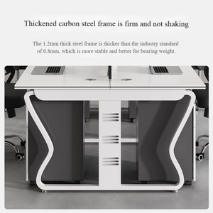 Escritorio de Oficina Moderno para 2, 4 o 6 Personas con Divisiones, Mesa de Computadora Modular para Personal con Gabinetes para Oficina Abierta - Product Image 4