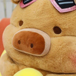 LuLu Cross-Border <span class=keywords><strong>Cochon</strong></span> En Peluche Jouet Coucher De Soleil Plage Chocolat Peau Noire Poupée PP Coton Rempli Lavé Couette pour Cadeau D'anniversaire - Product Image 4