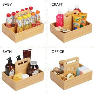 Wooden <b>Storage</b> <b>Tray</b> Rectangle 4-7 Compartments Portable For Kitchen Home Restaurant Desktop Use - Product Image 3