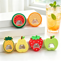 Décapsuleur en PVC personnalisé motif fruit mignon 2-en-1 avec aimant de réfrigérateur, décapsuleur en caoutchouc souple gaufré pour la maison et les souvenirs promotionnels