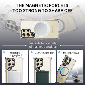 <span class=keywords><strong>Coque</strong></span> de téléphone en TPU PC transparente à la vente, avec anneau magnétique et protection d'objectif pour Samsung <span class=keywords><strong>Galaxy</strong></span> S23/S24 Ultra, antichoc, Pro Max - Product Image 3