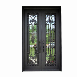 Cửa Bên Ngoài Với Sidelights Wrought Sắt An Ninh Cửa Màn Hình Cửa - Product Image 1