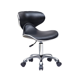 Tabouret de salon de beauté moderne rose, blanc et or, pivotant, pour pédicure - Product Image 6
