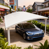 Abri de voiture extérieur portable en alliage d'aluminium imperméable avec toit en polycarbonate, durable, facile à assembler, pour 2 voitures
