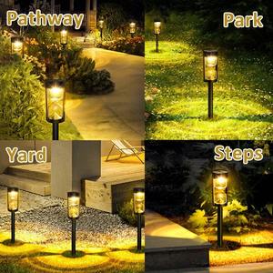 Lampe solaire en forme de sablier, étanche IP65, lumière de jardin à LED clignotante, pour aménagement paysager extérieur, jardin, patio - Product Image 6