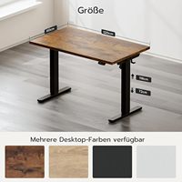Scrivania Elettrica Regolabile in Altezza 48x24 Pollici, Design Ergonomico Classico Sit-Stand, Gestione Cavi, 2 Impostazioni Memorizzabili, per Casa e Ufficio