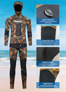 Неопреновый костюм для подводной охоты и фридайвинга из двух частей, камуфляжный, из неопрена с открытыми порами, 3 мм, 5 мм, 7 мм, для мужчин - Product Image 5
