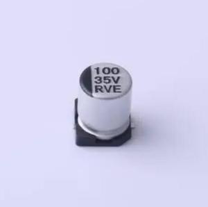 Condensador Electrolítico de Aluminio de Montaje Superficial RVE100UF35V67RV0072 Original 35V 100uF 20%, Servicio de Lista de Materiales (BOM), Suministro Instantáneo - Product Image 1