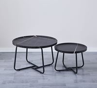 Table basse moderne en MDF Ensemble de table basse à ossature métallique Mobilier de maison