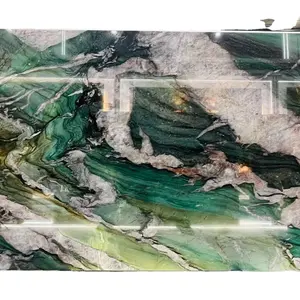 Neues Design Luxus-Stil königlicher Jadeit-Grünmarmor für Hotelwand Bar Schreibtisch Luxustonfliese für Hintergrund Badewanne Waschbecken Boden