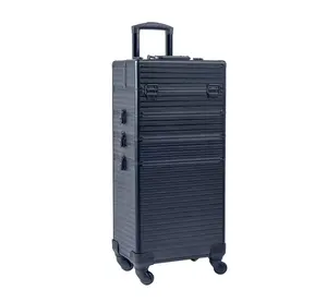Rolling Train Case 4-in-1 Portable Makeup Train Case Professional Cosmetic Organizer Makeup Traveling case Trolley Cart Trunk
