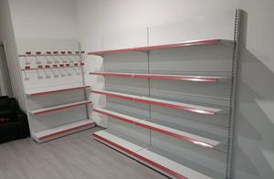 Étagères de supermarché légères pour l'affichage commercial, murales, simple face, multi-niveaux, hauteur réglable, en métal, autoportantes - Product Image 4