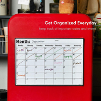 Calendrier magnétique personnalisé pour réfrigérateur, calendrier effaçable à sec réutilisable, tableau de notes magnétique