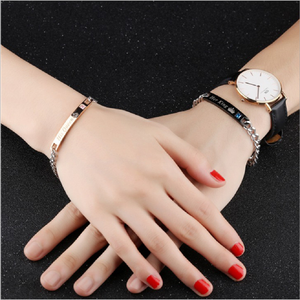 Aleación de latón de moda su amor corazón pulsera encanto su reina Su Rey pareja pulseras joyería para amantes - Product Image 4