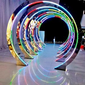 Arche de mariage en acier inoxydable FURUN, lanterne colorée avec fond métallique, fournitures de décoration pour événements et fêtes - Product Image 2