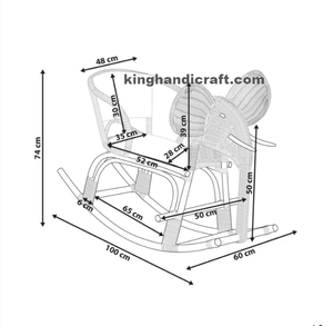 เก้าอี้โยกหวายรูปสัตว์น่ารักทำด้วยมือของเล่นสำหรับเด็กหัดเดิน - Product Image 2