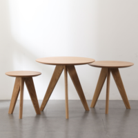 Table basse ronde en bois de style nordique moderne pour salon, mobilier d'intérieur de haute qualité, vente en gros directe usine