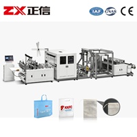 Machine automatique de fabrication de sacs à poignée souple non tissée ZXL-D700, robuste, contrôlée par PLC, entraînée par moteur, 40-120 pièces/min