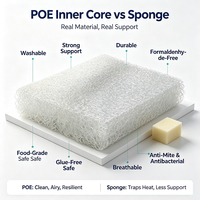 Matelas pour animaux de compagnie POE avec coussin pour le cou, housse amovible résistante à l'abrasion, antidérapant, lavable, coussin de couchage pour chien et chat