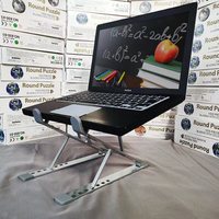 Fabrika fiyat 2nd seviye evrensel moda katlanır Tablet dizüstü standı gümüş/siyah Metal öğe kökenli tipi inç döndür boyutu