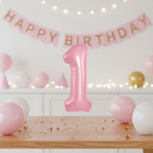 16 pollici rosa numero 1 palloncino Mylar per decorazioni per feste - Product Image 3