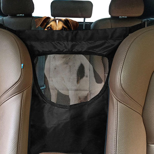 Barrière de protection pour chien en polyester noir rectangulaire pour siège arrière de voiture - Product Image 1