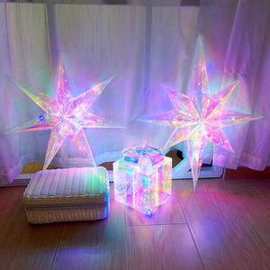 <b>LED</b> <b>Star</b> Christmas <b>Light</b> Up Decoration Acrylic Hanging Ornament Party Room Decor - Product Image 1