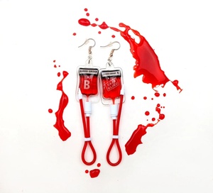 Porte-clés pendentif en forme de paquet de sang pour <span class=keywords><strong>transfusion</strong></span>, vente chaude 2023, miniature d'Halloween, ornement de donneur pour infirmière et médecin - Product Image 5