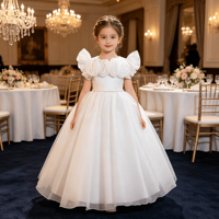 Robes de demoiselles d'honneur, robe de princesse rouge avec roses 3D, jupe longue, robe de mariage, robe de fête d'anniversaire, costume de spectacle, robe pour enfants
