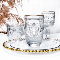 Verres à vin rouge vintage de luxe Aurora, gobelets rétro à motifs floraux en relief, verres à boire 240-370 ml, verrerie irisée