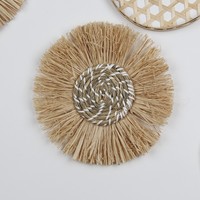 10 Pack Nouveau Design Créatif Seagrass Tissé À La Main Tissé Rotin Osier Tentures Murales Tapisserie Décorations Murales pour La Maison De Luxe