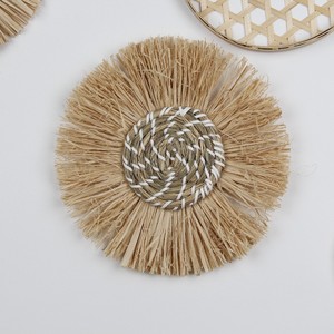 10 Pack New Creative Design Seagrass Hand Woven Woven Rattan <strong>Wicker</strong> <strong>Wall</strong> Hangings Tapestry <strong>Wall</strong> <strong>Decorations</strong> for Home Luxury - Product Image 4