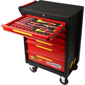 Carro de taller KS TOOLS ECOline con 42 herramientas aisladas para vehículos híbridos y eléctricos - Product Image 1