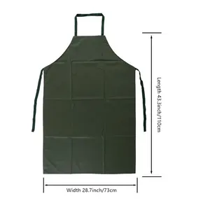 kitchen Apron Cheap Green Waterproof 0.25mm PVC Apron wholesale chemical resistant kitchen chef aprons for adults